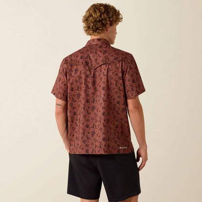 Ariat Men's S/S Printed VentTEK Western Yoke Classic Fit Snap Shirt in Soft Silt