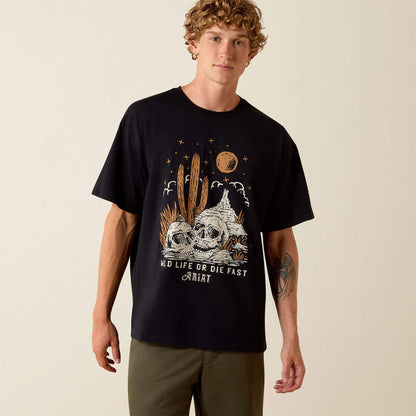 Ariat Men's Wild Life Boxy T-Shirt in Washed Black