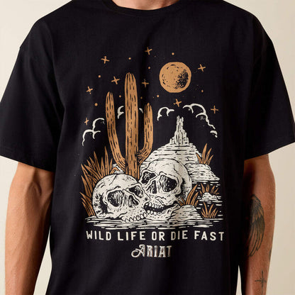 Ariat Men's Wild Life Boxy T-Shirt in Washed Black