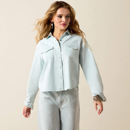 Ariat Women's Asheville Snap Shirt in Light Wash Indigo