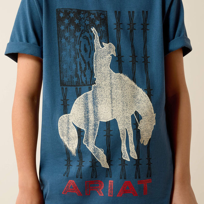 Ariat Youth Boy's S/S Flag Bronco T-Shirt in Key Largo