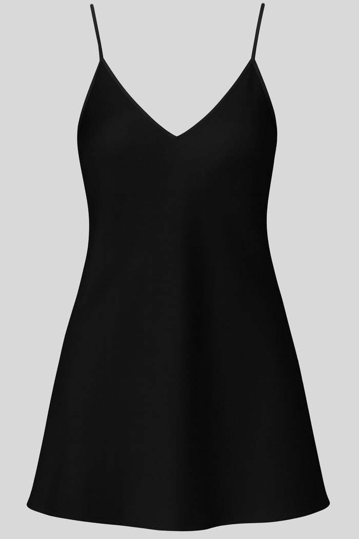 Ashley Silk Mini Slip Dress Black