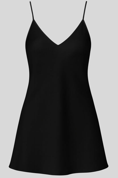 Ashley Silk Mini Slip Dress Black