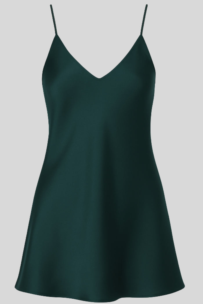 Ashley Silk Mini Slip Dress Green