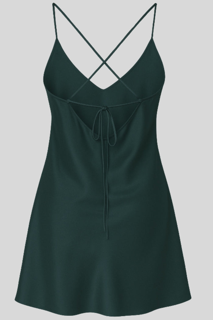 Ashley Silk Mini Slip Dress Green