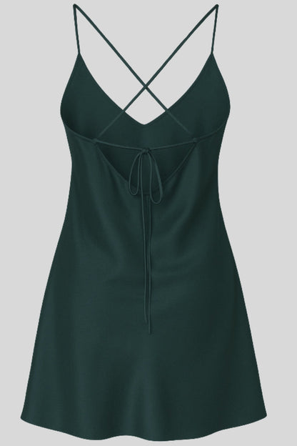 Ashley Silk Mini Slip Dress Green