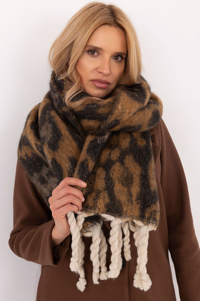 AT Animal Print Shawl for Women - Trendy Fashion Accessory brown one-size-fits-all - Scarves