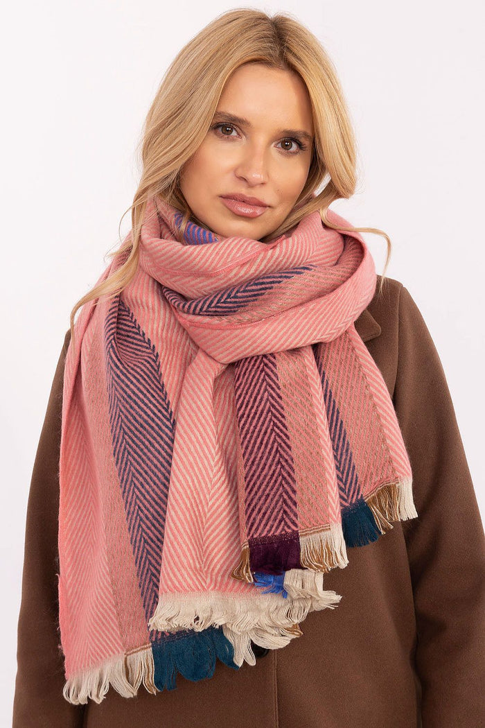 AT Striped Shawl for Women - Trendy Fashion Accessory orange one-size-fits-all - Scarves