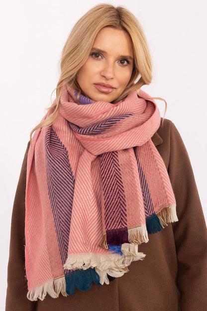 AT Striped Shawl for Women - Trendy Fashion Accessory orange one-size-fits-all - Scarves