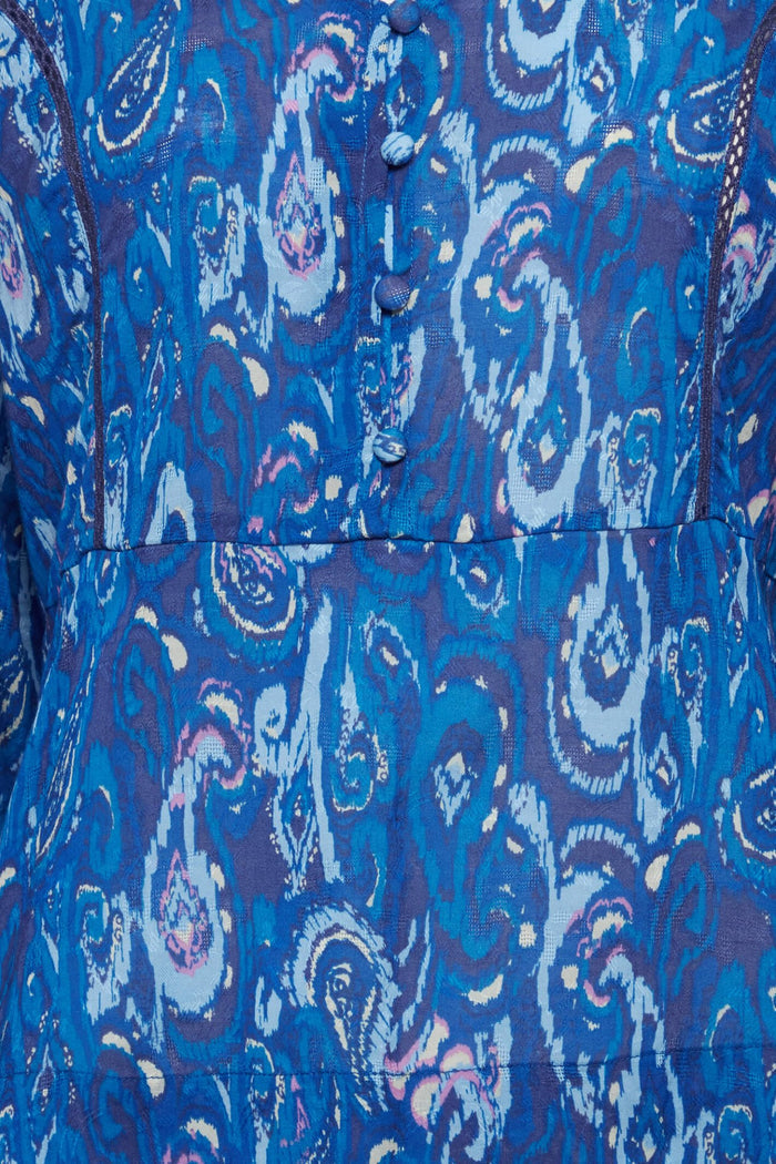Atelier Reve 20119199 IRODILE LS Nebulas Blue Long Sleeve Blouse - Dotique