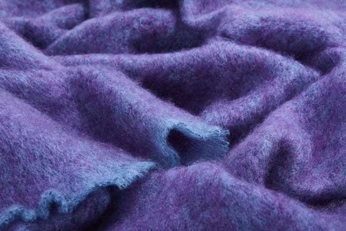 Aubergine Clash Mohair Throw Blanket - Cushendale Woollen Mills