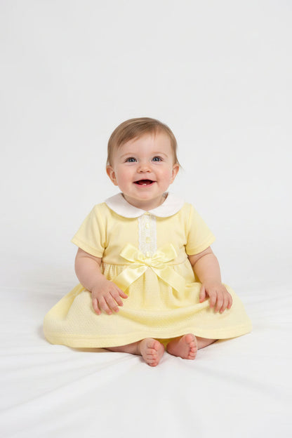Baby Girls Dress with Bow and Lace (NB-6m) (PK6) BIS-2120-6124