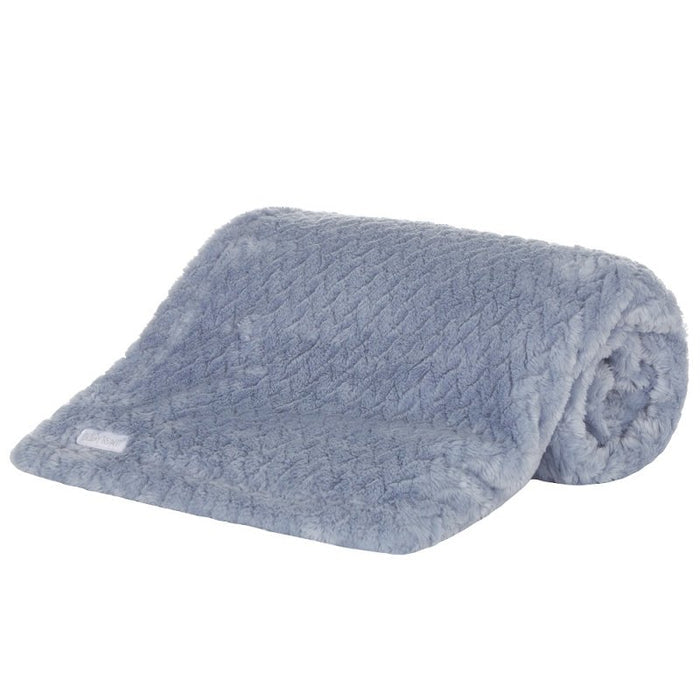 BABY TEXTURED PLUSH BLANKET-DUSKY BLUE (75 x 90 cm) (PK6) 19C251