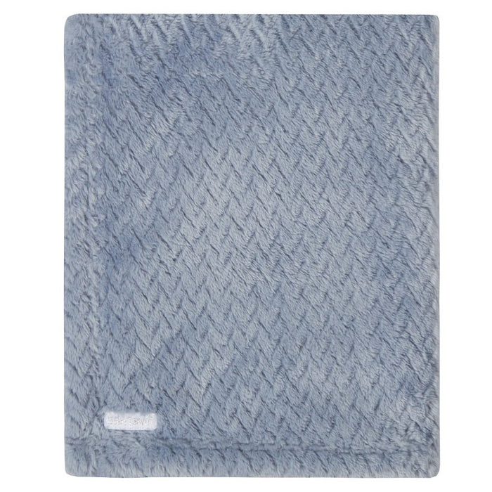 BABY TEXTURED PLUSH BLANKET-DUSKY BLUE (75 x 90 cm) (PK6) 19C251