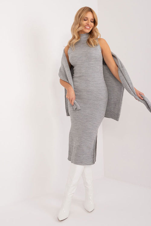 Badu Fashionable Two-Piece Set for Women - Trendy Look grey one-size-fits-all - Outfit Sets