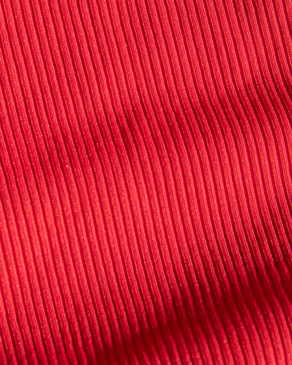 Close-up of pink-red ribbed fabric used in the LSPACE Pout Color.