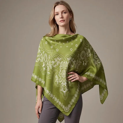 Bandana Paisley Print Scarf Poncho