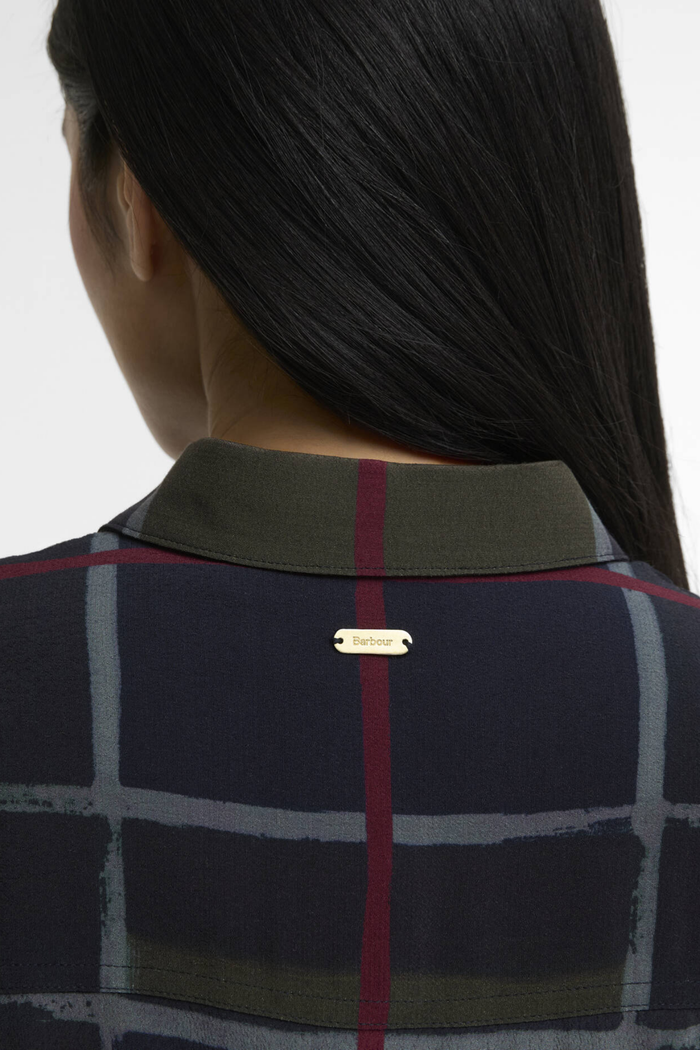 Barbour Kirklees Relaxed Shirt Shadow Classic Tartan LSH1769TN43 back view Shop Barbour at Dotique