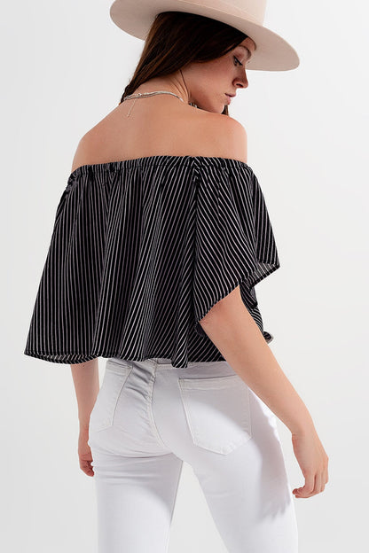 Bardot top in stripe - Shirts, top