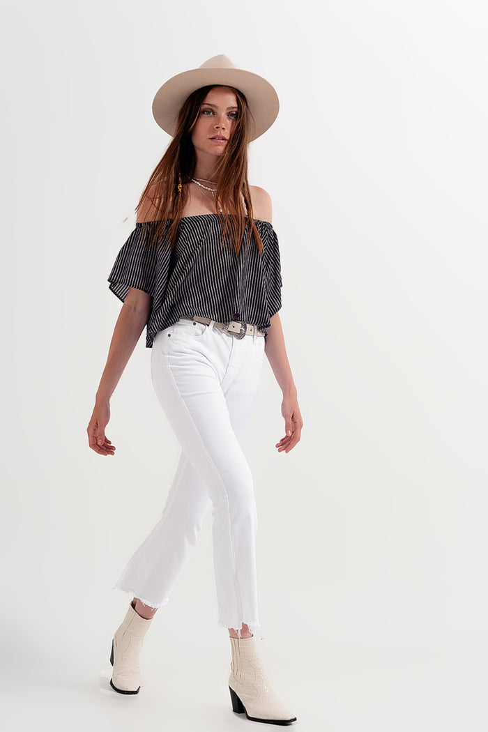 Bardot top in stripe - Shirts, top