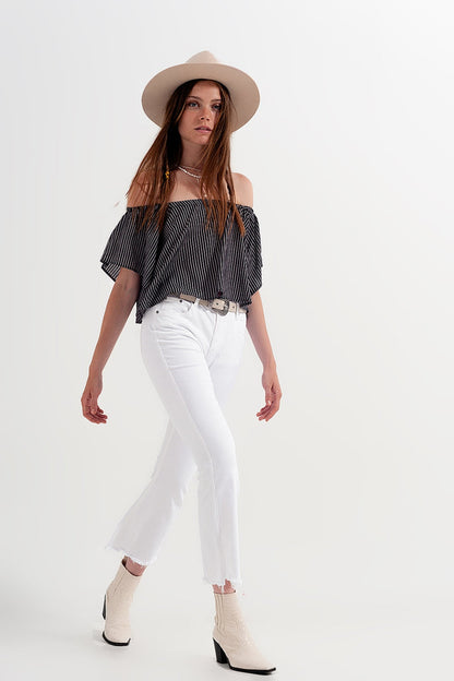 Bardot top in stripe - Shirts, top