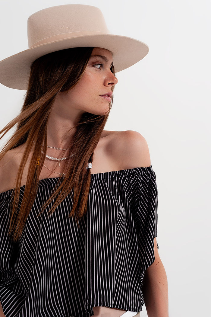 Bardot top in stripe - Shirts, top