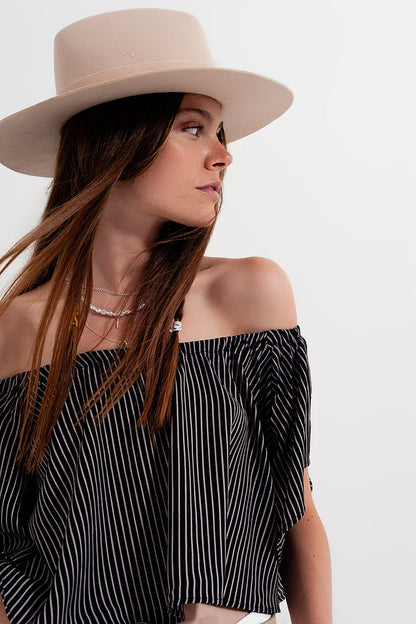 Bardot top in stripe - Shirts, top
