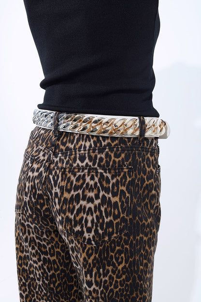 Barrel Leopard Print Jeans - trousers, Coloured Jeans