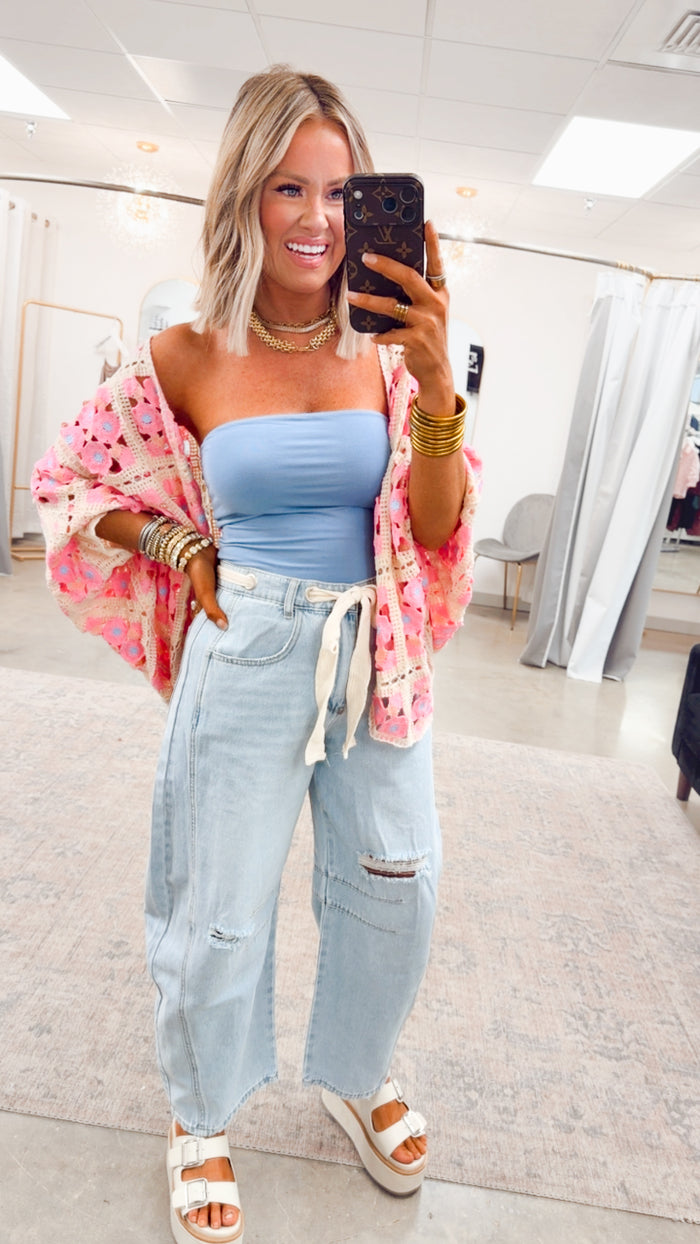 Basic Bandeau Top-Denim Blue