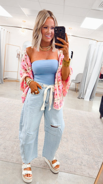Basic Bandeau Top-Denim Blue