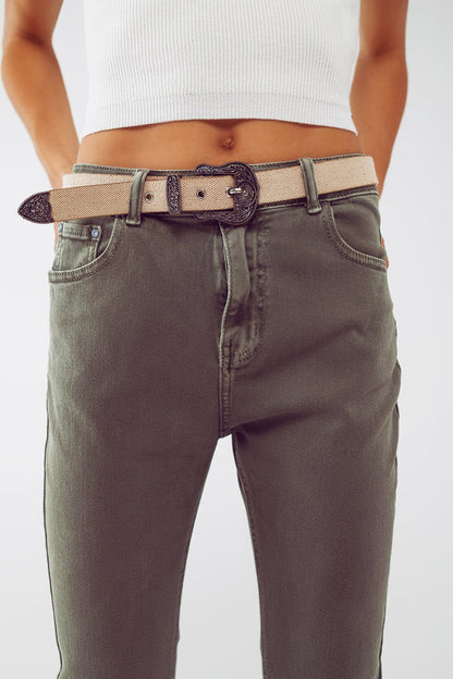 Basic Skinny Jeans in Army Green - Coloured Jeans