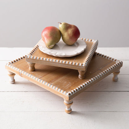 Beaded Wood Riser Set