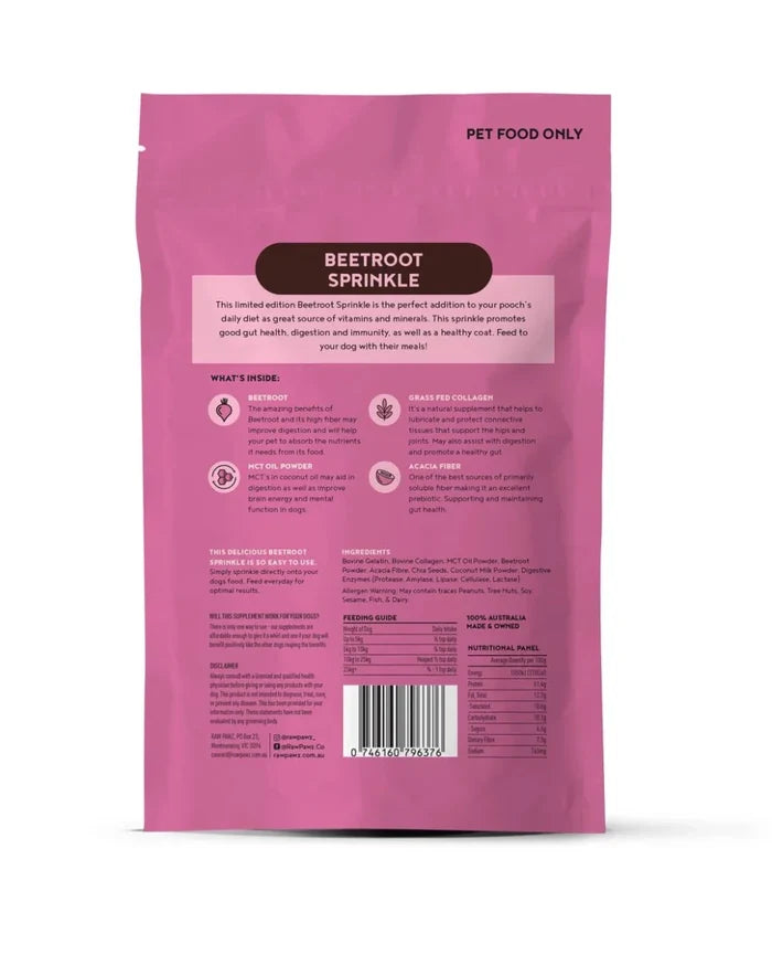 Raw Pawz Beetroot Sprinkle - Gut Health