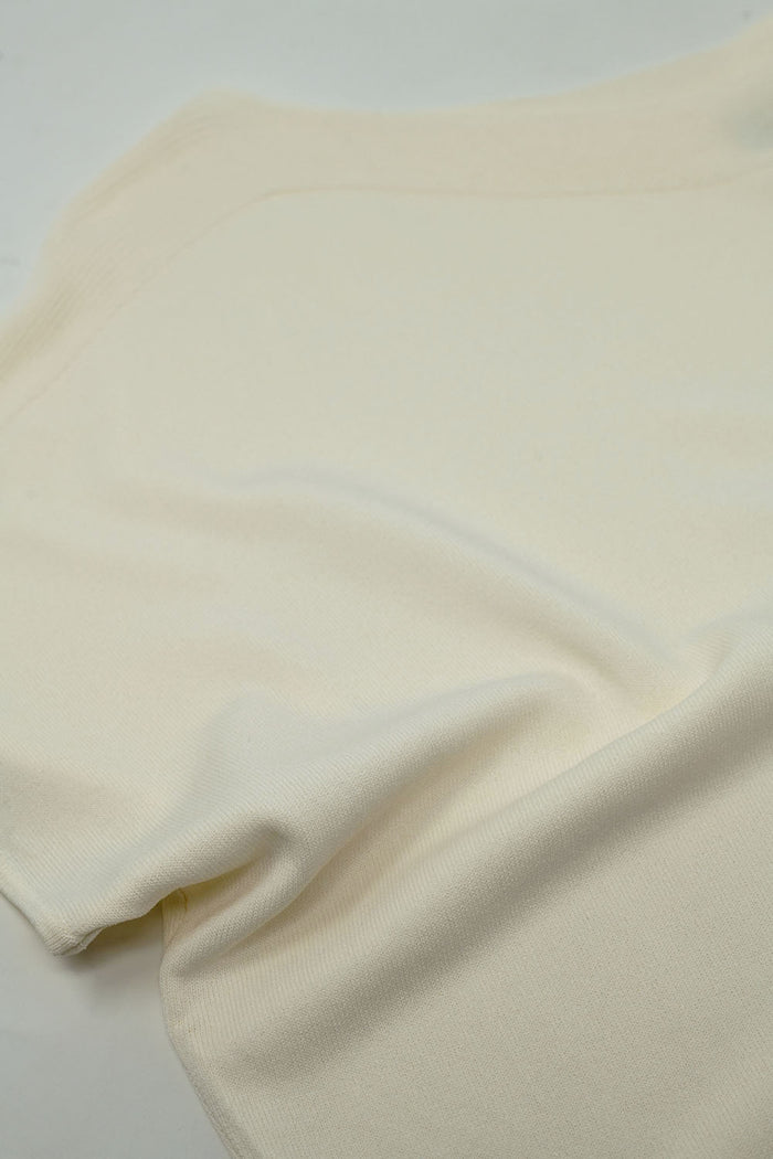 Beige boat neck relaxed sweater