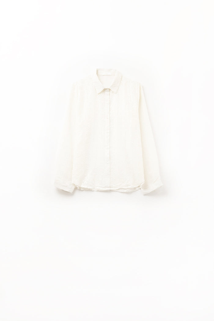 beige chiffon shirt with sequin detail - Shirts