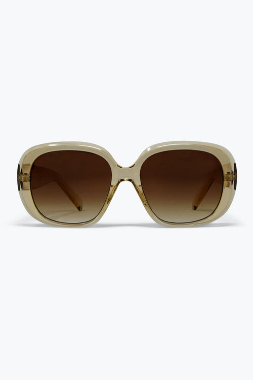 Beige Oversize Square Frame Gradient Lens Sunglasses