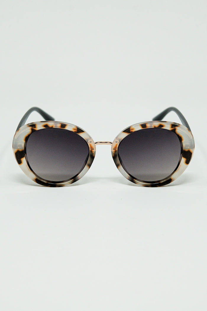 Beige Sunset Spot Oval Shaped Sunglasses