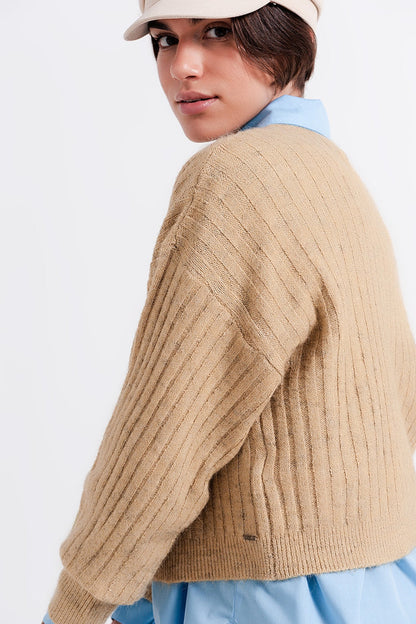 Beige sweater in stripe