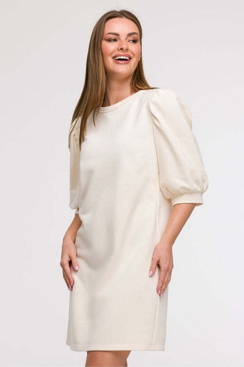 BeWear Womens Cream Puff Sleeve Dress beige - Dresses