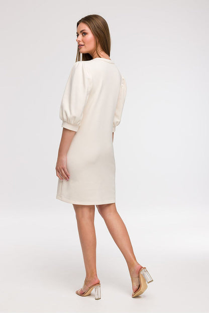 BeWear Womens Cream Puff Sleeve Dress - Dresses