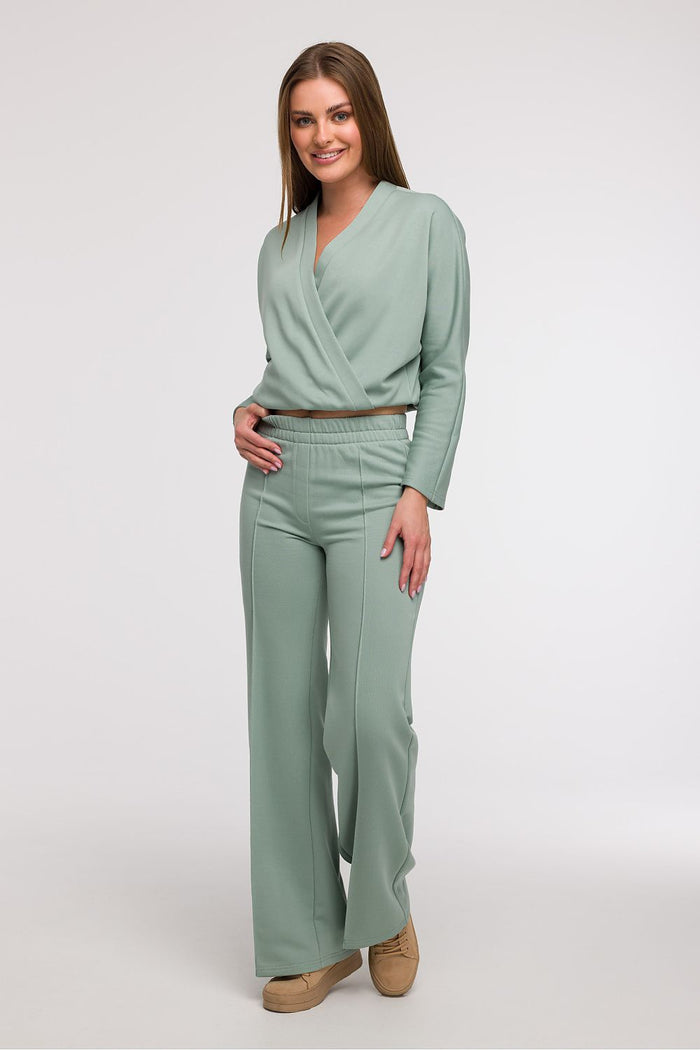 BeWear Womens High Waisted Loungewear Trousers green - Trousers