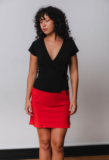 Bias Mini Skirt Pomodoro Silk