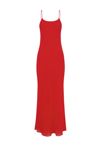 Bias Slip Dress Pomodoro