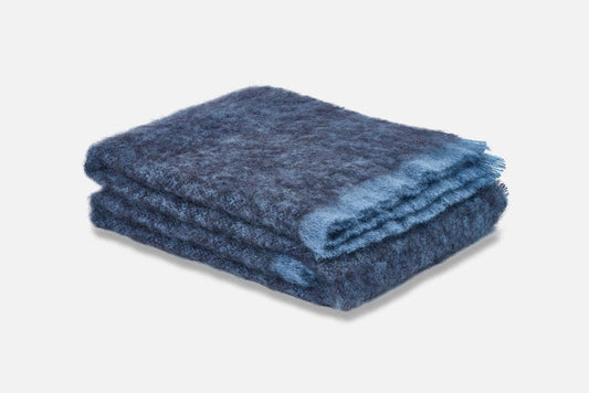 Black Clash Mohair Throw Blanket - Cushendale Woollen Mills