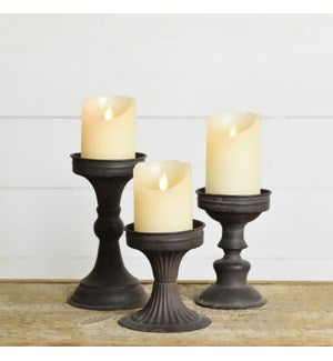 Black Enamel Candlestick Set