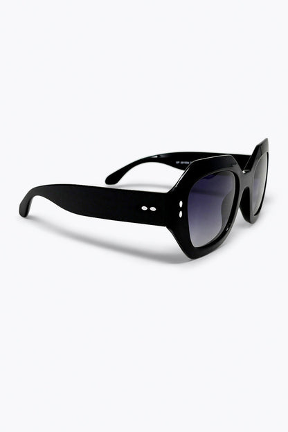 Black Geometric Oversized Frame Gradient Lens Sunglasses