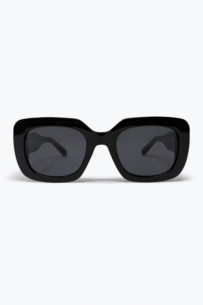 Black Glossy Acetate Oversize Square Frame Sunglasses
