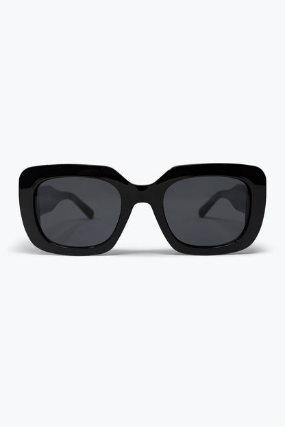 Black Glossy Acetate Oversize Square Frame Sunglasses