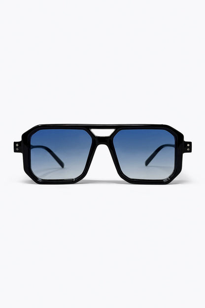 Black Gradient Blue Oversize Square Frame Sunglasses