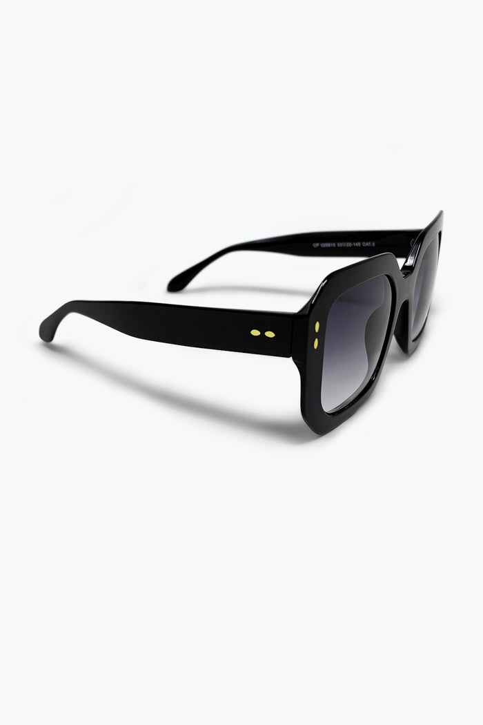 Black Gradient Lens Bold Square Oversize Sunglasses